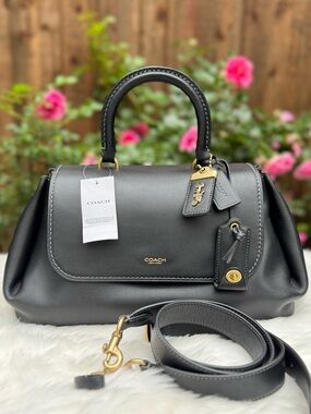 NWT Coach Slouchy Rogue Top Handle Black Purse